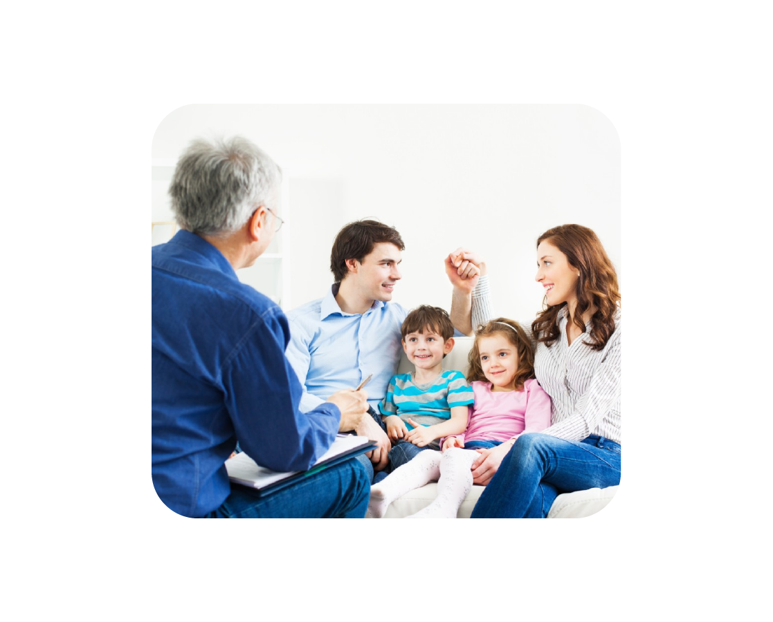 Cita individual o del grupo familiar por especialista en terapia de familia